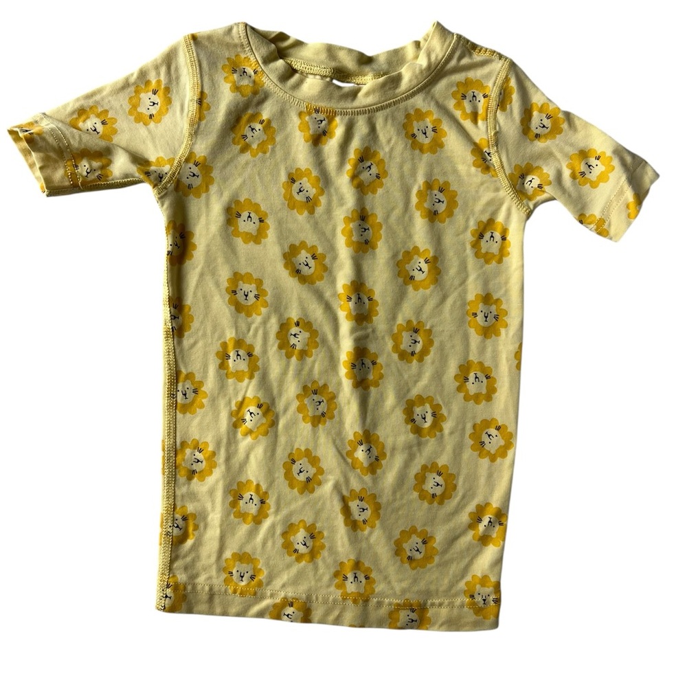Hanna Andersson Soft Lion Print Short Sleeve Sleep Top Child Size 4